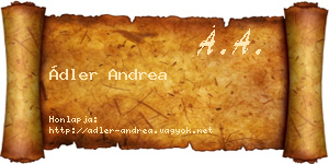 Ádler Andrea névjegykártya